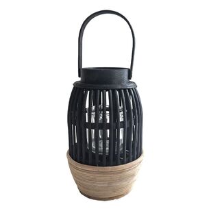 Ombre Home Palm Cove Lantern Black & Natural 15 x 24 cm
