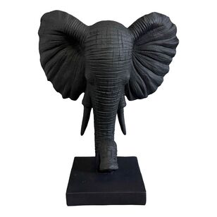Ombre Home Palm Cove Elephant Head Statue Black 23 x 28 cm