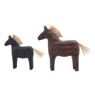 Ombre Home Palm Cove Horse Set Black & Natural 23 x 24 cm