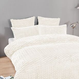 KOO Bruno Faux Fur Quilt Cover Set Winter White