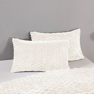 KOO Bruno Faux Fur Quilt Cover Set Winter White