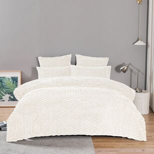 KOO Bruno Faux Fur Quilt Cover Set Winter White