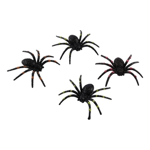 Spooky Hollow Glittery Spiders 8Pk Multicoloured