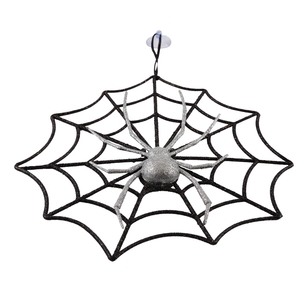 Spooky Hollow Glitter Spiderweb Hanging Decoration Multicoloured 28 cm