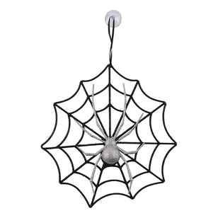 Spooky Hollow Glitter Spiderweb Hanging Decoration Multicoloured 28 cm