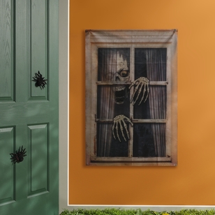 Spooky Hollow Skeleton Window Fabric Decoration Multicoloured