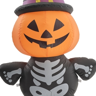 Spooky Hollow Inflatable Pumpkin Skeleton Decoration Multicoloured 1.2 m