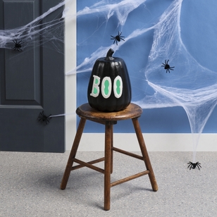 Spooky Hollow Light Up Boo Pumpkin Black