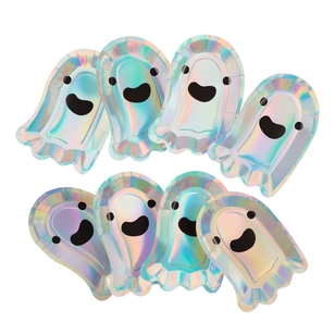 Spooky Hollow Ghost Paper Plates 8-Pack Multicoloured