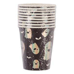 Spooky Hollow Ghost Paper Cups 8-Pack Multicoloured