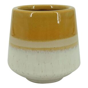 Bouclair Natural Flair Ceramic 3 Tone Reactive Candle Holder Orange 10 x 10 cm