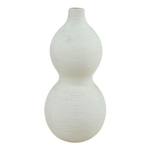 Bouclair Natural Flair Scratch Textured Ceramic Bubble Table Vase Off White 13 x 28 cm