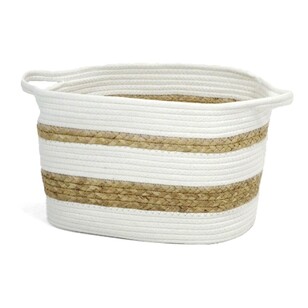 Bouclair Natural Flair Large Rope and Water Hyacinth Basket Off White 36 x 24 cm