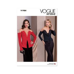 Vogue V1984 Misses' Structured Top Pattern White