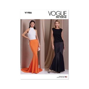 Vogue V1986 Misses' Slim Fitting Skirt Pattern White