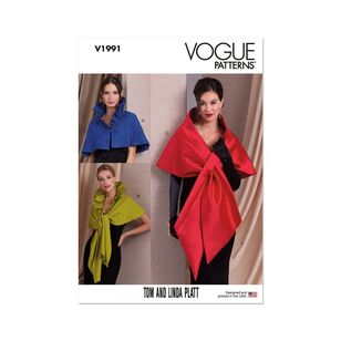 Vogue V1991 Misses' Fashion Wraps Pattern by Tom & Linda Platt White S - L