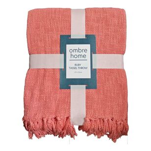 Ombre Home Ruby Tassel Throw Pink 127 x 152 cm
