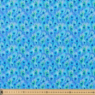 Peacock Alley Peackock Feathers 112 cm Cotton Fabric Blue 112 cm