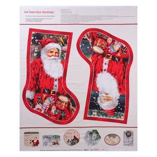 Old Saint Nicholas Christmas Stocking Panel Cream 112 cm