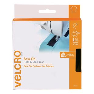 Velcro Sew On Hook & Loop Tape 25 mm x 10 m Black 25 mm x 10 m