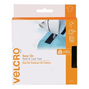 Velcro Sew On Hook & Loop Tape 50 mm x 5 m Black 50 mm x 5 m