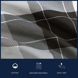 Nautica Bluff Plaid Quilt Cover Set Black/ Grey