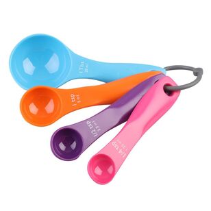 Appetito Plastic Measuring Spoons 4 Piece Set Multicoloured