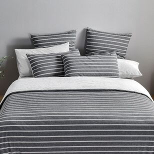 KOO Tranquil Stonewashed Cotton Quilt Cover Set Charcoal