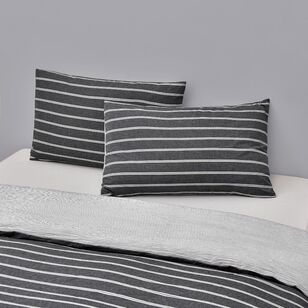 KOO Tranquil Stonewashed Cotton Quilt Cover Set Charcoal