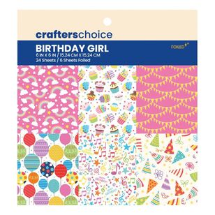 Crafters Choice Paper Pad 6 x 6" Birthday Girl Multicoloured 12 x 12 in