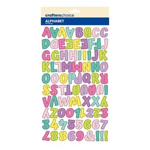 Crafters Choice Chipboard Birthday Girl Alphabet Stickers Multicoloured