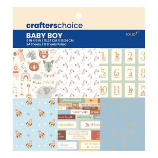Crafters Choice Paper Pad 6 x 6" Baby Boy Multicoloured 12 x 12 in