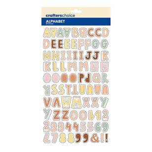 Crafters Choice Chipboard Baby Girl Alphabet Stickers Multicoloured