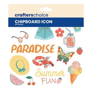 Crafters Choice Chipboard Icons Summer Daze Multicoloured 6 x 6 in