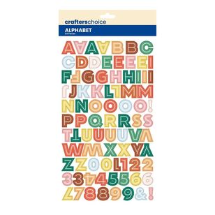 Crafters Choice Chipboard Summer Daze Alphabet Stickers Multicoloured