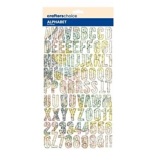 Crafters Choice Chipboard Travel Alphabet Stickers Multicoloured
