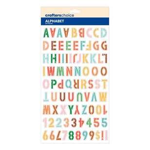 Crafters Choice Chipboard The Great Outdoors Alphabet Stickers Multicoloured