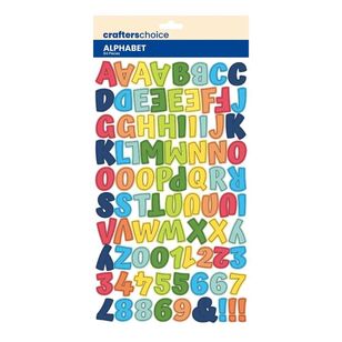 Crafters Choice Chipboard Birthday Boy Alphabet Stickers Multicoloured