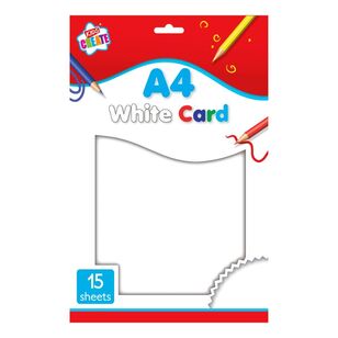 Artwrap Kids Create White 15 Sheet A4 Card Pack White A4