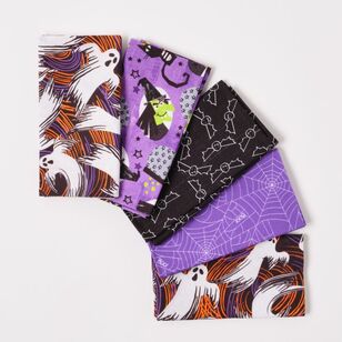 Witches Night 5 Piece Halloween Fat Quarter Bundle Multicoloured 45 x 52 cm