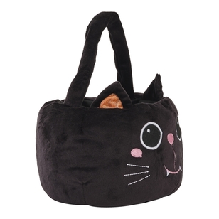 Spooky Hollow Plush Cat Basket Black