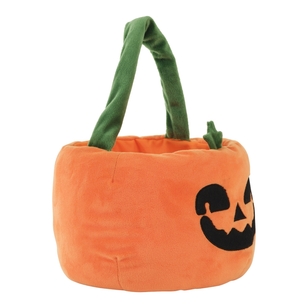 Spooky Hollow Plush Pumpkin Basket Orange