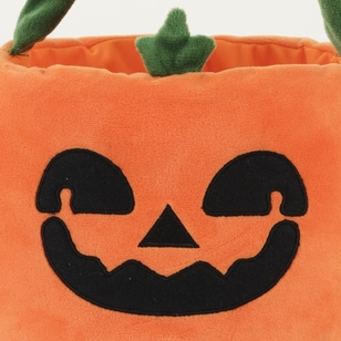 Spooky Hollow Plush Pumpkin Basket Orange