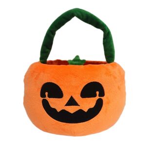 Spooky Hollow Plush Pumpkin Basket Orange