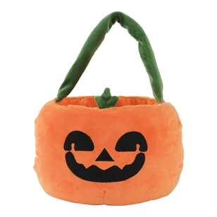 Spooky Hollow Plush Pumpkin Basket Orange