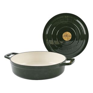 Culinary Co By Manu Cast Iron Shallow Casserole Green