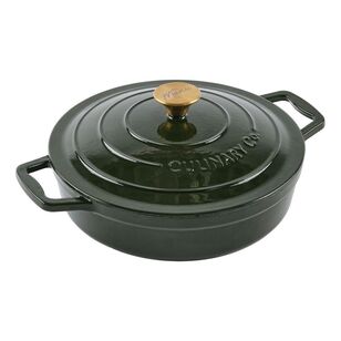 Culinary Co By Manu Cast Iron Shallow Casserole Green