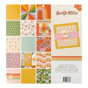 American Crafts Jen Hadfield Groovy Darlin' 12 x 12 in Paper Pad Multicoloured