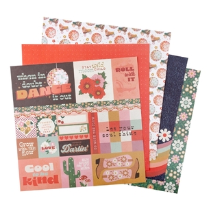 American Crafts Jen Hadfield Groovy Darlin' 12 x 12 in Paper Pad Multicoloured