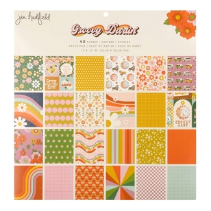 American Crafts Jen Hadfield Groovy Darlin' 12 x 12 in Paper Pad Multicoloured